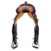 Burns Chocolate Rough Out Barrel Saddle with Floral Tooling 