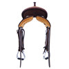 Burns Chocolate Rough Out Barrel Saddle with Floral Tooling 