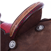 Burns Chocolate Rough Out Barrel Saddle with Floral Tooling 