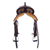 Burns Chestnut Rough Out Barrel Racer Saddle with Floral Too