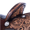 Burns Chestnut Rough Out Barrel Racer Saddle with Floral Too