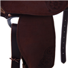 Burns Chestnut Rough Out Barrel Racer Saddle with Floral Too