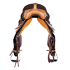 Burns Chocolate Rough Out Barrel Saddle, Natural Floral Tool