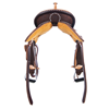 Burns Chocolate Rough Out Barrel Saddle, Natural Floral Tool