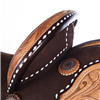 Burns Chocolate Rough Out Barrel Saddle, Natural Floral Tool