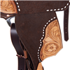 Burns Chocolate Rough Out Barrel Saddle, Natural Floral Tool