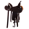 Chocolate RO Rawhide Swell Binding Buckstitch Barrel Saddle