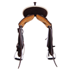 Chocolate RO Rawhide Swell Binding Buckstitch Barrel Saddle