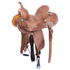 Burns Russet Barrel Saddle with Quilted Floral Tooling