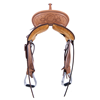 Burns Russet Barrel Saddle with Quilted Floral Tooling