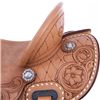 Burns Russet Barrel Saddle with Quilted Floral Tooling