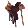 Burns Chestnut Rough Out Sunburst Tooled Saddle
