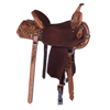 Burns Chestnut Rough Out Sunburst Tooled Saddle