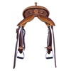 Burns Chestnut Rough Out Sunburst Tooled Saddle