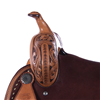 Burns Chestnut Rough Out Sunburst Tooled Saddle