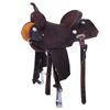 Burns Chocolate Rough Out Sunflower Barrel Saddle