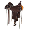 Burns Barrel Racer Saddle Chocolate Roughout with Sunflower 