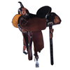 Burns Saddlery Two Tone Barrel Racer Saddle with Sunburst Fl