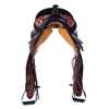 Burns Saddlery Two Tone Barrel Racer Saddle with Sunburst Fl