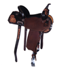Burns Saddlery Two Tone Barrel Racer Saddle with Sunburst Fl
