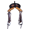 Burns Saddlery Two Tone Barrel Racer Saddle with Sunburst Fl