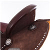 Burns Chocolate Rough Out White Buckstitch Barrel Saddle 