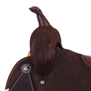 Burns Chocolate Rough Out White Buckstitch Barrel Saddle 