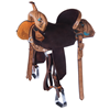 Burns Russet Smoothout Leather Saddle with Turquoise Feather