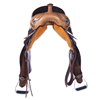 Burns Russet Smoothout Leather Saddle with Turquoise Feather