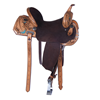 Burns Russet Smoothout Leather Saddle with Turquoise Feather