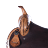 Burns Russet Smoothout Leather Saddle with Turquoise Feather