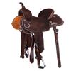 Chocolate RO Full Buckstitch Feather Notched Barrel Saddle