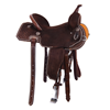 Chocolate RO Full Buckstitch Feather Notched Barrel Saddle