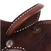 Burns Chocolate Rough Out Floral Feather Barrel Saddle