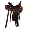 Chocolate Full Natural Buckstitch Black Suede Barrel Saddle