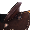 Chocolate Full Natural Buckstitch Black Suede Barrel Saddle