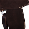 Chocolate Full Natural Buckstitch Black Suede Barrel Saddle