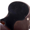 Chocolate Full Natural Buckstitch Black Suede Barrel Saddle