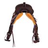Chocolate RO Turquoise Seat Round Barrel Saddle