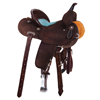 Chocolate RO Turquoise Seat Round Barrel Saddle