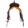 Chocolate RO Turquoise Seat Round Barrel Saddle
