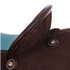 Chocolate RO Turquoise Seat Round Barrel Saddle