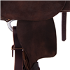 Chocolate RO Turquoise Seat Round Barrel Saddle