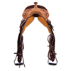 Burns Russet Roughout Chocolate Custom Floral Barrel Saddle
