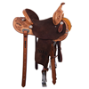 Burns Russet Roughout Chocolate Custom Floral Barrel Saddle