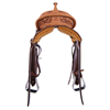 Burns Russet Roughout Chocolate Custom Floral Barrel Saddle