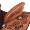 Burns Russet Roughout Chocolate Custom Floral Barrel Saddle