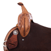 Burns Russet Roughout Chocolate Custom Floral Barrel Saddle