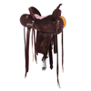 Chocolate RO Pink Python Buckstitched Round Barrel Saddle