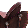 Chocolate RO Pink Python Buckstitched Round Barrel Saddle